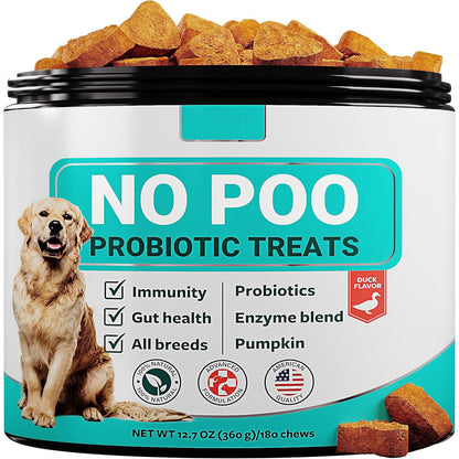 Main image of Pet Probiotic Chewable Tablets, 180-count bottle for dogs, featuring natural pumpkin flavor and digestive health benefits