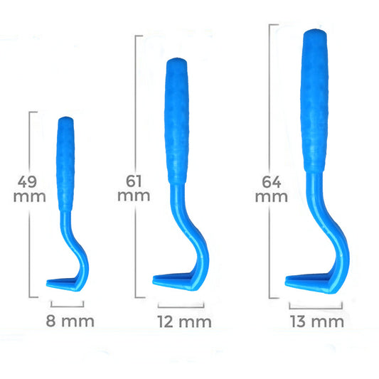 Pet Tick Remover Hook showing dimensions for easy and accurate use in tick removal