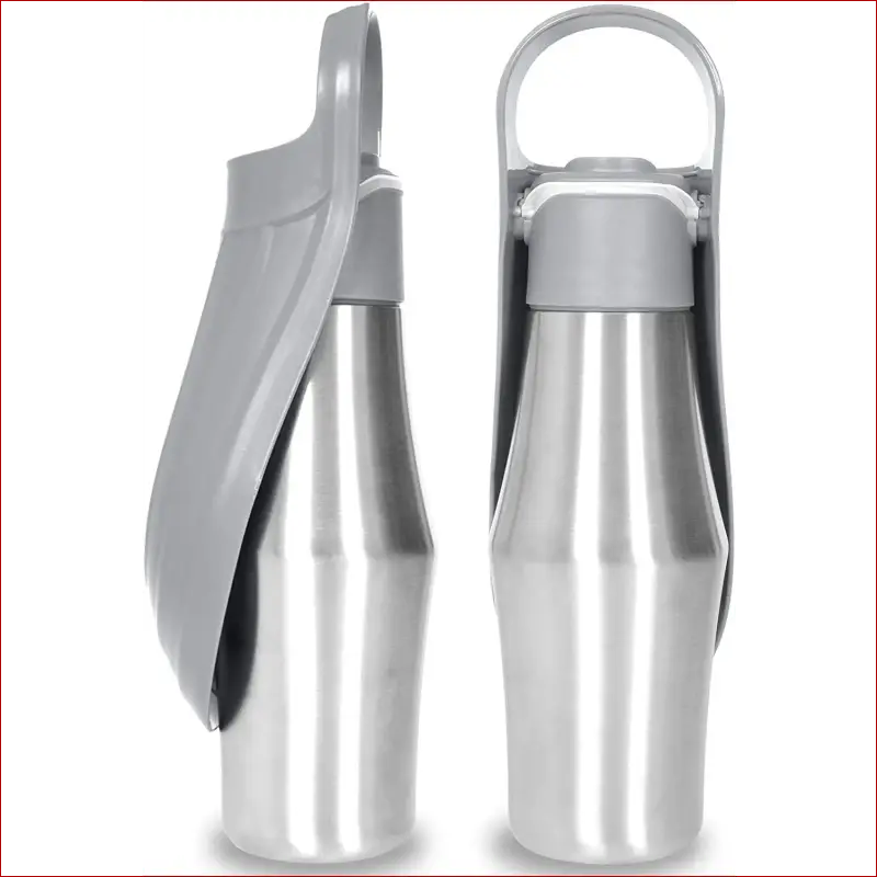 Pet travel cup-portable dog water bottle-happy pets - Grey -