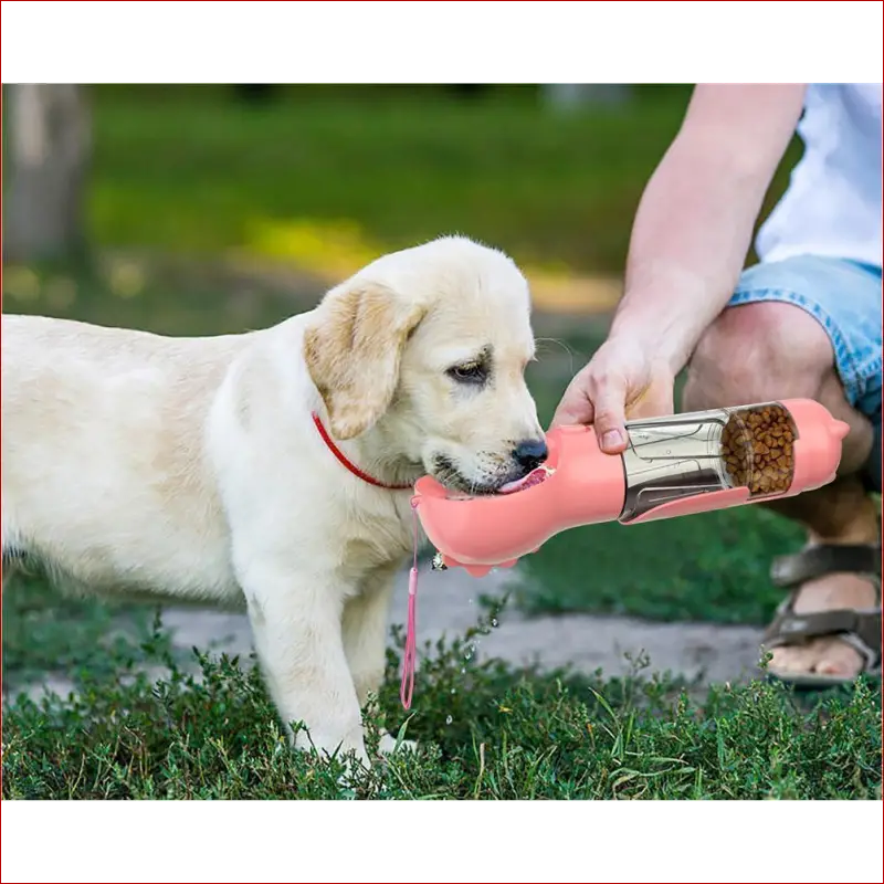 Pet water bottle -feeder bowl -garbage bag storage portable