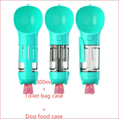 Pet Water Bottle with Feeder Bowl & Garbage Bag Storage. - Happy Pets