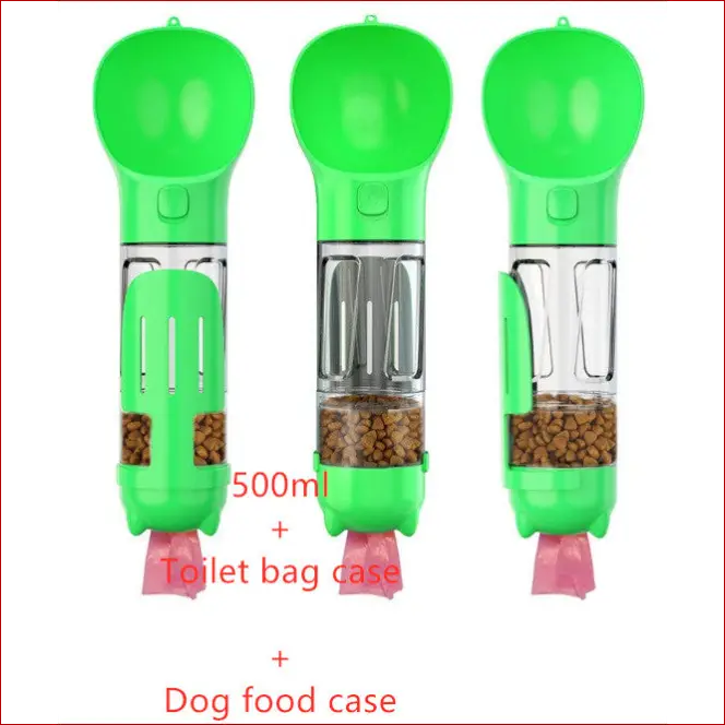 Pet water bottle -feeder bowl -garbage bag storage portable