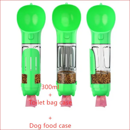 Pet Water Bottle with Feeder Bowl & Garbage Bag Storage. - Happy Pets