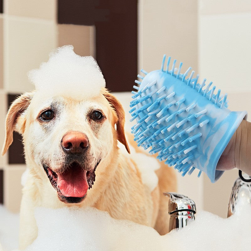 Portable 2-in-1 dog paw cleaner cup with foot wash brush for pets cover image