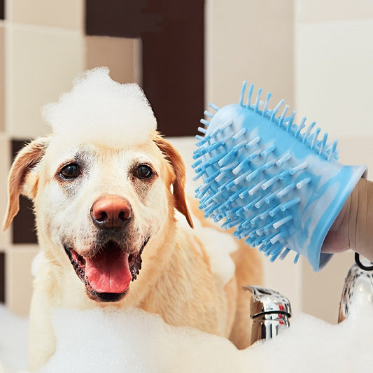 Portable 2-in-1 dog paw cleaner cup with foot wash brush for pets cover image