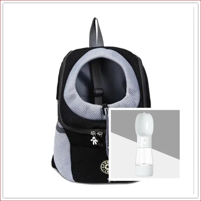 Portable travel outdoor pet carrier bag - Black grey / L -