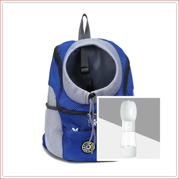 Portable travel outdoor pet carrier bag - Blue grey / L -