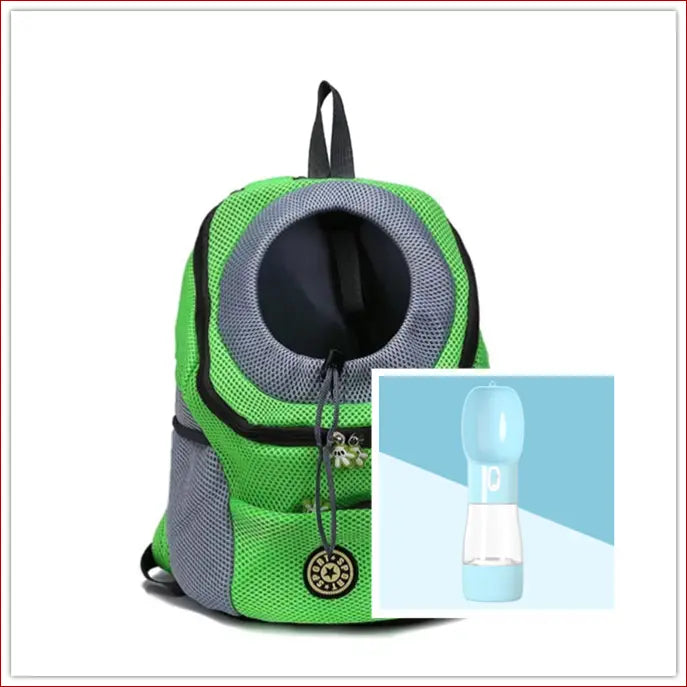 Portable travel outdoor pet carrier bag - Green blue / L -