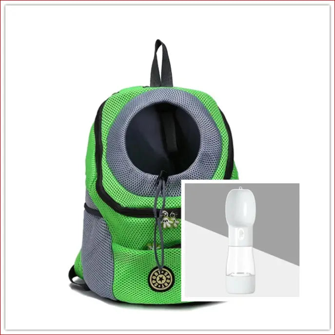 Portable travel outdoor pet carrier bag - Green grey / L -