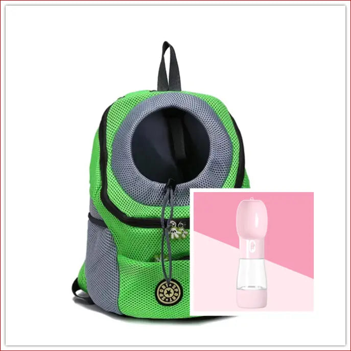 Portable travel outdoor pet carrier bag - Green pink / L -