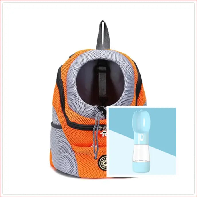 Portable travel outdoor pet carrier bag - Orange blue / L -