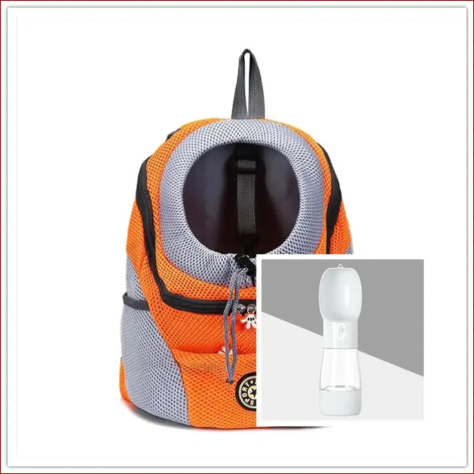 Portable travel outdoor pet carrier bag - Orange grey / L -