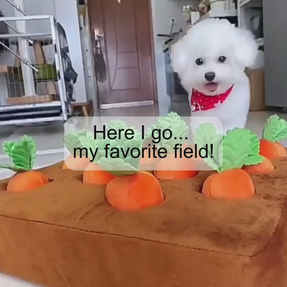 Snuffle Mat for Dogs - Carrot Plush Toy Interactive Puzzle