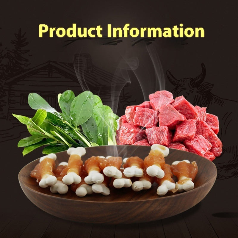 Product information for Chicken Wrapped Milk Bone treats, listing ingredients and key details