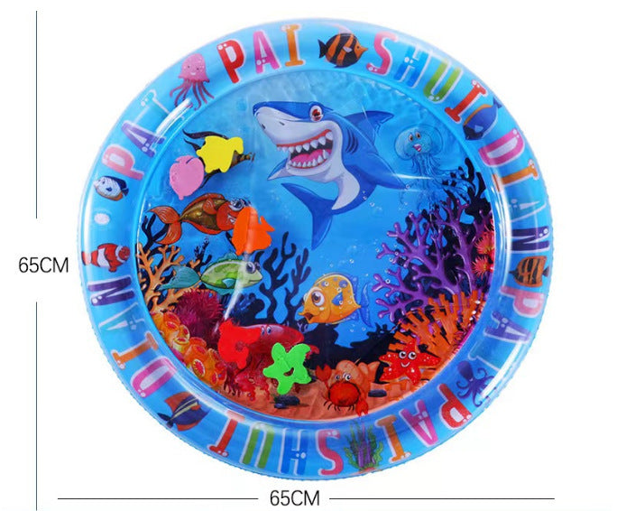 Shark Pirate Ship design cooling pet water bed cushion, measuring 65 cm, ideal for keeping your pets cool and relaxed during hot weather.