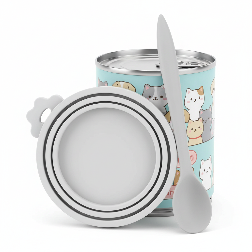 Silicone Pet Food Can Lid - White