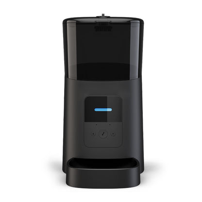 Smart automatic pet feeder with WiFi for cats and dogs, stylish and modern design black variant