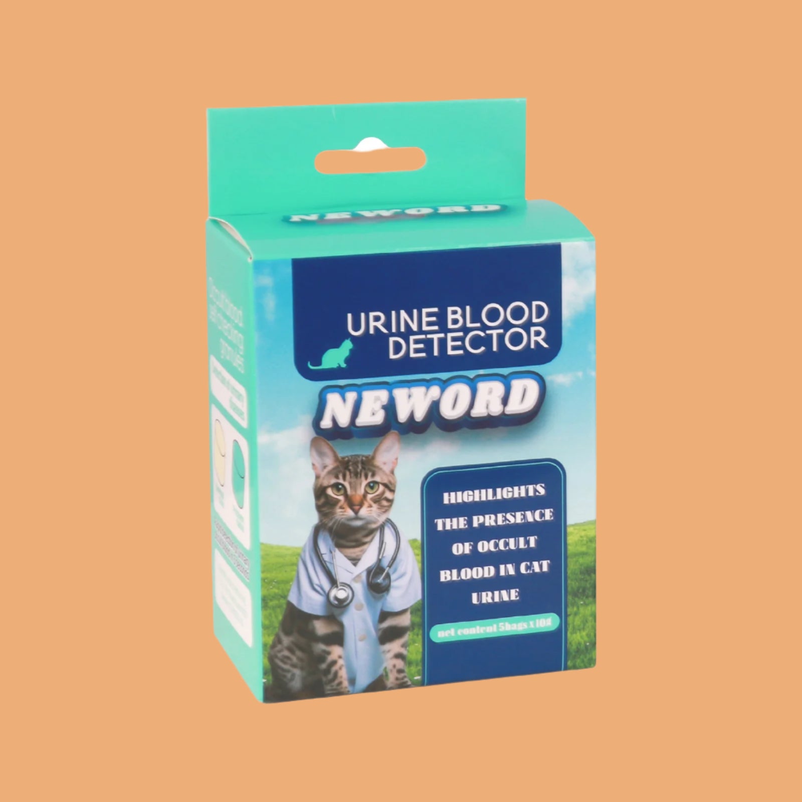 Urine blood detector product displayed individually, showcasing its packaging and specific variant for detecting blood in cat urine