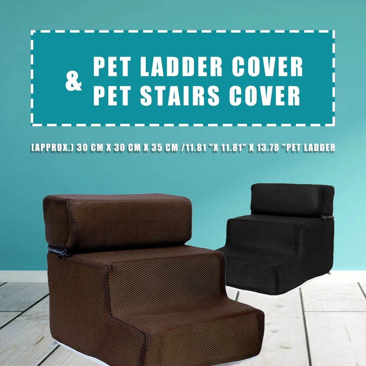 Pet Ladder Cover Detachable Zippered Mesh Fabric Stairs Cover - Happy Pets